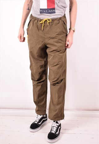 NIKE MENS VINTAGE TRACKSUIT TROUSERS MEDIUM KHAKI 90S