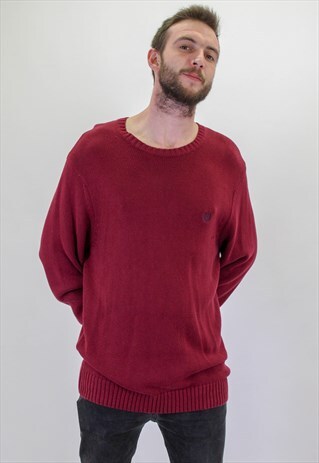 VINTAGE CHAPS SWEATER IN RED LARGE