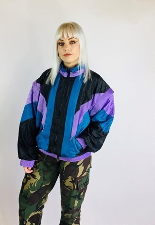 VINTAGE FESTIVAL 80S 90S SHELL RAVE WINDBREAKER JACKET