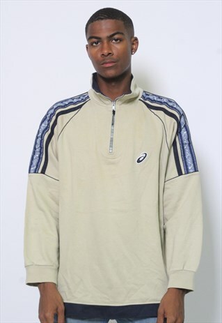 VINTAGE ASICS 1/4 ZIP SWEATSHIRT
