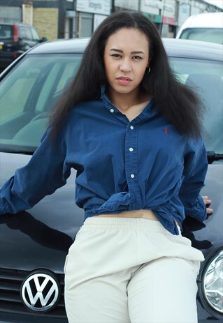 NAVY RALPH LAUREN EMBROIDERED LONG SLEEVED SHIRT