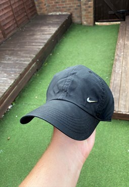 Retro Nike black metallic swoosh cap 