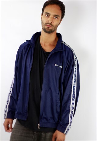 VINTAGE CHAMPION TAPE WINDBREAKER JACKET MEN