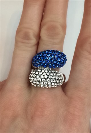 BLUE & SILVER STATEMENT RING