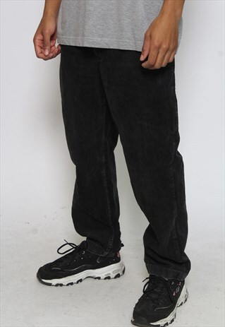 VINTAGE ARMANI CORDUROY TROUSERS BLACK