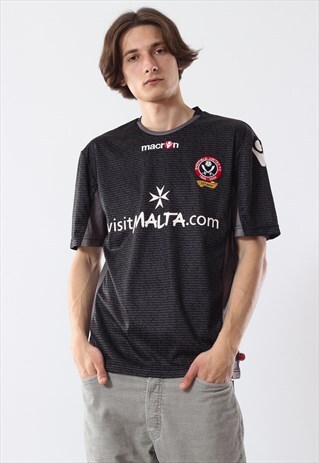 VINTAGE SHEFFIELD UNITED MACRON SHIRT BLACK 2009-10