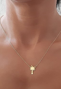 Gold Palm Tree Necklace