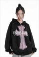 UTILITY HOODIE GRAFFITI PULLOVER UNSHAKABLE SLOGAN TOP BLACK