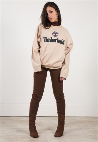 beige timberland sweatshirt