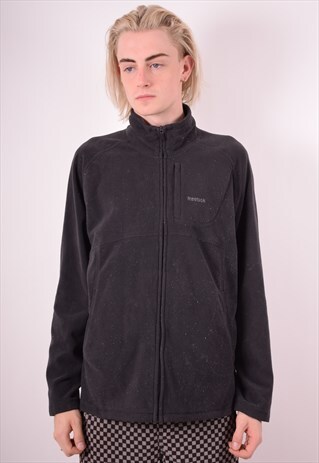 REEBOK MENS VINTAGE FLEECE JACKET XL BLACK 90S