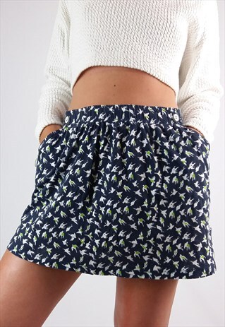 VINTAGE 90'S BIRD PRINT SUMMER MINI SKIRT