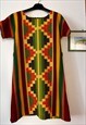 VINTAGE 70S DRESS FESTIVAL MULTICOLOURED 