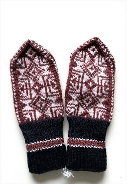 Recycled Rustic Warm Knit Mittens