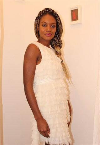 CREAM EVEING PARTY DRESS FLAPPER STYLE