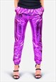 SLIM FIT METALLIC 80S STYLE FOIL JOGGERS