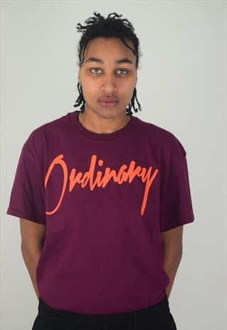 CLASSIC BURGUNDY AND ORANGE ORDINARY T-SHIRT