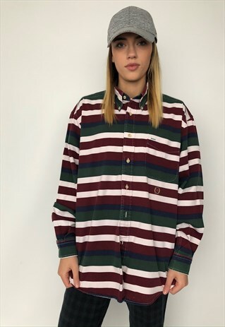 VINTAGE 90S TOMMY HILFIGER LONG SLEEVE STRIPED SHIRT
