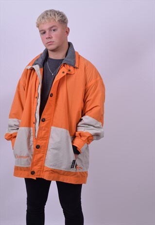 VINTAGE 90'S BRIGHT ORANGE SKI JACKET SIZE LARGE
