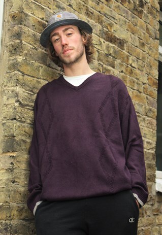 VINTAGE / 80'S / CHAPS (RALPH LAUREN) MAROON JUMPER