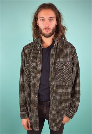 VINTAGE 90'S CHECKED CORDUROY SHIRT