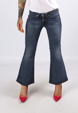 KICK FLARE LEVIS REWORKED JEANS FLARED UK 8 (G31I)