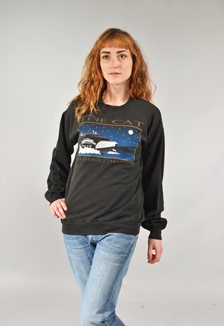 VINTAGE BLACK "THE CAT" SWEATSHIRT