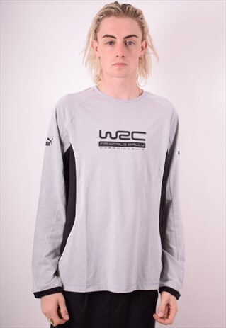 PUMA MENS VINTAGE TOP LONG SLEEVE LARGE GREY 90S