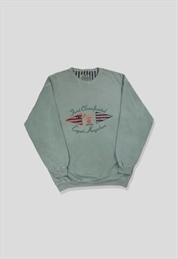 Vintage 90s Embroidered Design Sweatshirt in Green