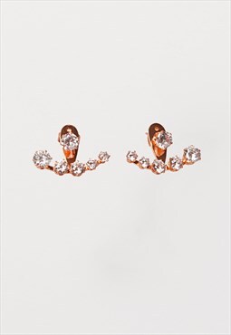 Rose Gold Diamonds Dancing Jacket Earrings