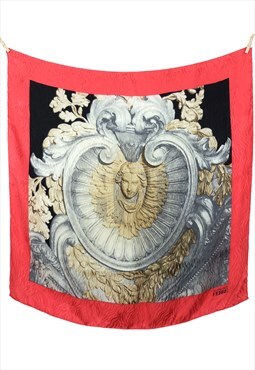 Vintage 2000s Y2K Scarf Gianfranco Ferre Red Grey Bandana