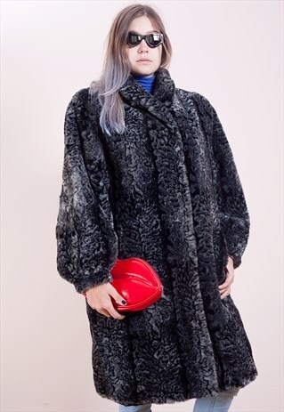 AVANT GARDE, OVERSIZED, FAUX FUR LEOPARD COAT FROM THE 80S