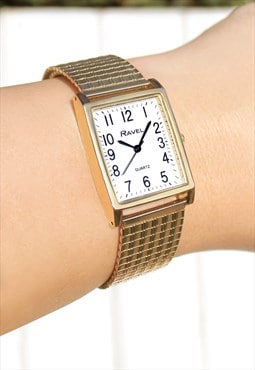 Classic Gold Watch with Expander Strap