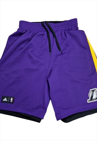 Men's Adidas LA Lakers Shorts In Purple Size M W30 - 32