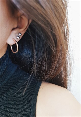 SMALL ROSE GOLD (SURGICAL STEEL) HOOP EARRINGS
