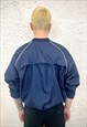 VINTAGE NIKE Y2K DRILL AVIATION LIGHT V-NECK NAVY SWEATSHIRT