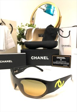 Authentic Chanel 5073 Fluorescent CC Wrap Around Sunglasses