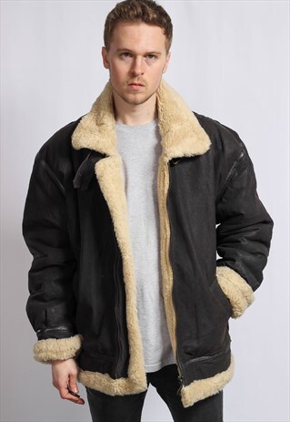 VINTAGE SUEDE SHERPA JACKET