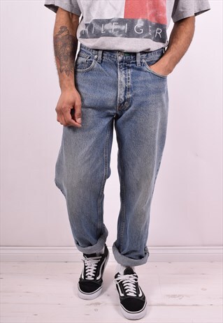 TOMMY HILFIGER MENS VINTAGE JEANS W32 L34 BLUE 90'S