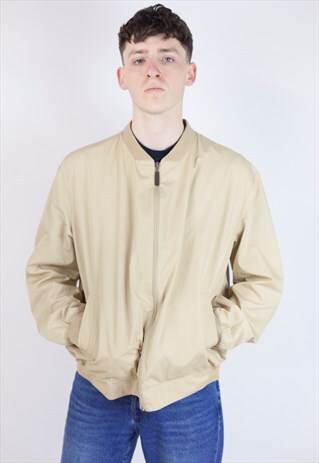 VINTAGE 90S BEIGE LIGHT BOMBER JACKET