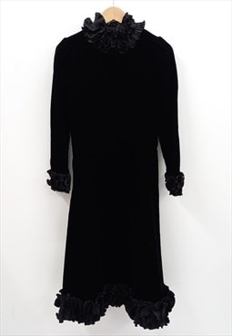 80s Vintage Yves Saint Laurent Velvet Dress Black