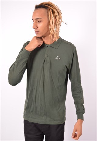 VINTAGE KAPPA POLO SHIRT LONG SLEEVE GREEN
