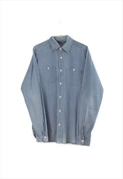 Vintage Carhartt Denim Shirt in Blue M