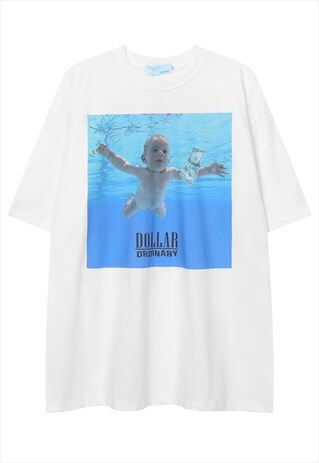 Nirvana t-shirt baby print tee grunge kid top in white