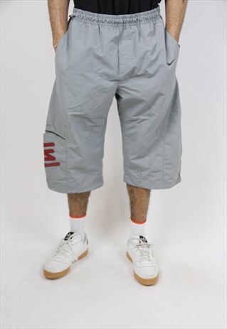 VINTAGE NIKE GREY LONG SPORT SHORTS