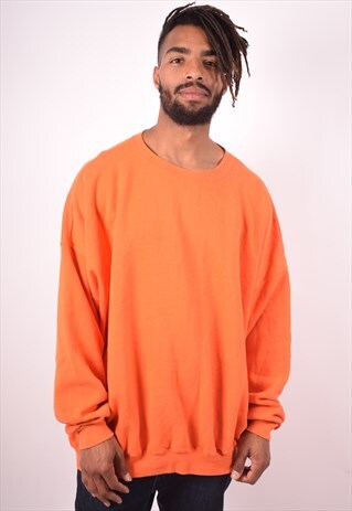 LEE MENS VINTAGE SWEATSHIRT JUMPER XXXXXL ORANGE 90S