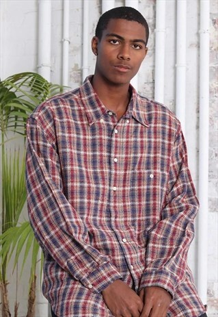 VINTAGE MISSONI CHEQUERED SHIRT RED BLUE