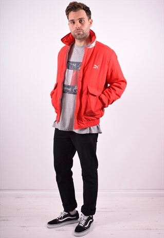 PUMA MENS VINTAGE JACKET LARGE RED 90'S