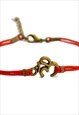 BRONZE OM BRACELET FOR WOMAN RED CORD YOGA GIFT FOR HER