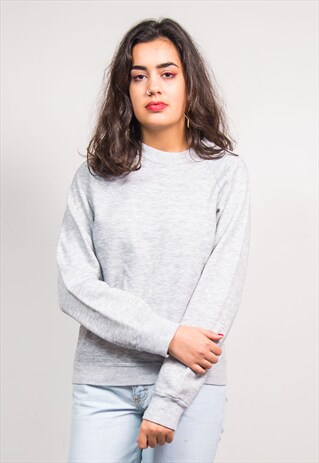 90'S VINTAGE BASIC GREY SWEATSHIRT JUMPER