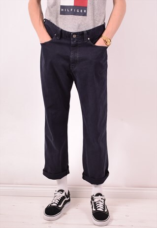 BURBERRY MENS VINTAGE TROUSERS W33 L29 BLUE 90S